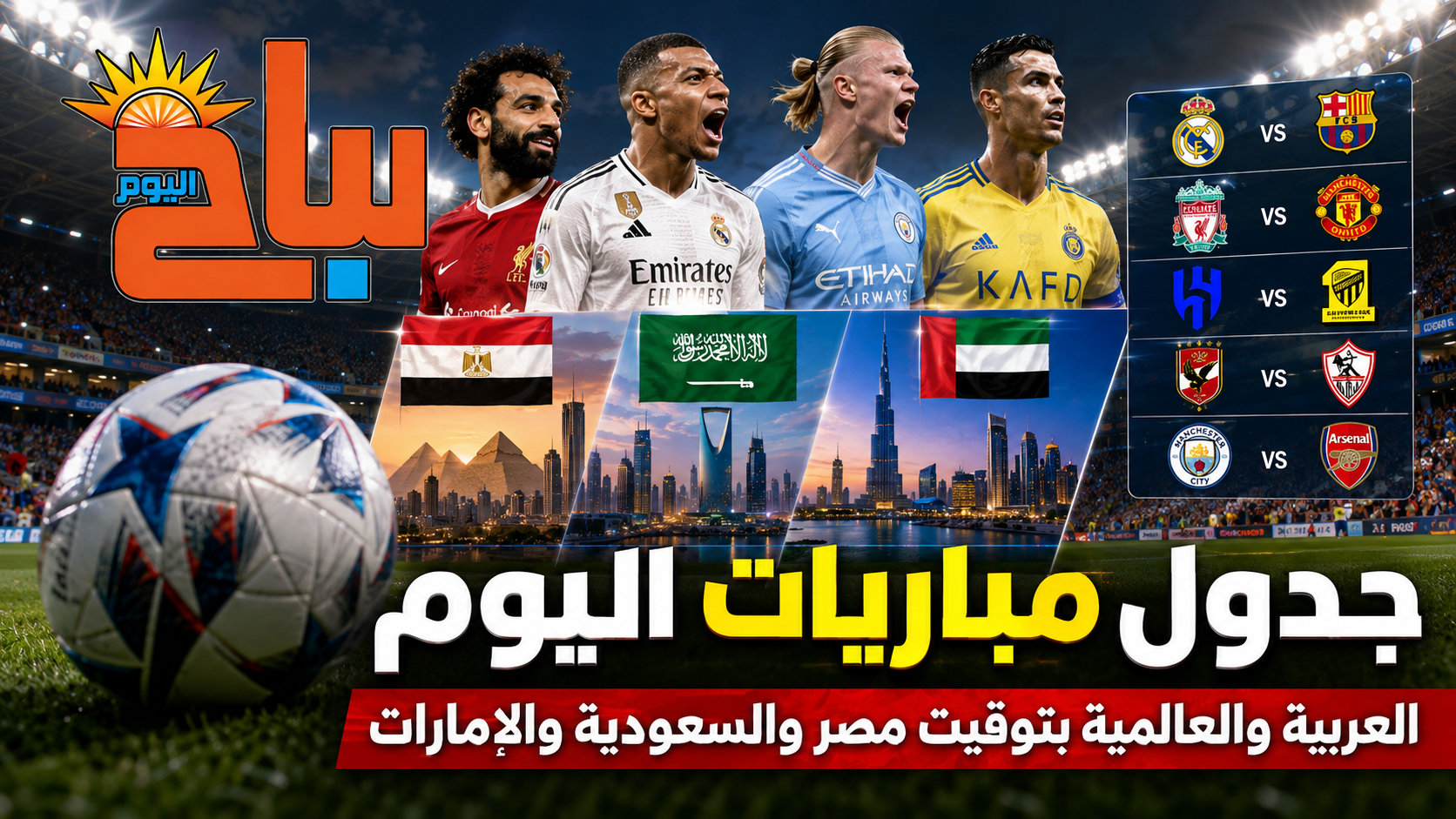 ليلة كروية مزدحمة.. الأهلي والهلال والنصر والسيتي في مباريات اليوم الجمعة
